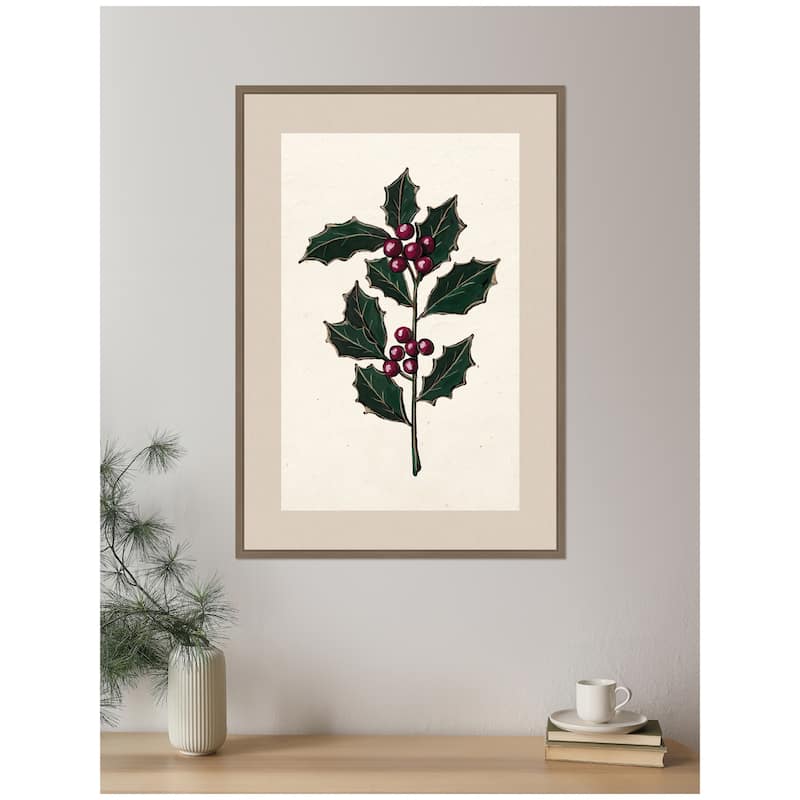 Kate and Laurel Sylvie Framed Canvas Silver and Pine 21 by Pam Vale