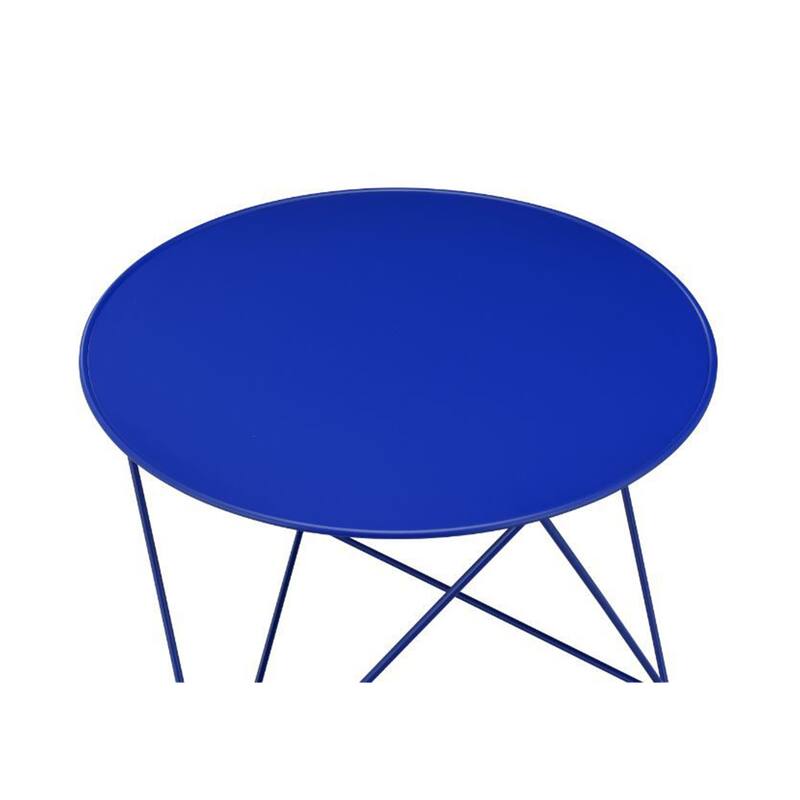 Round Table Accent Table in Metal Base