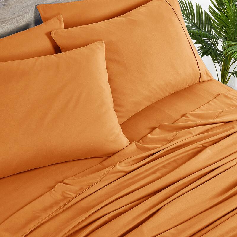 Bibb Home 2000 Count 6-Piece Rayon from Bamboo Sheet Set
