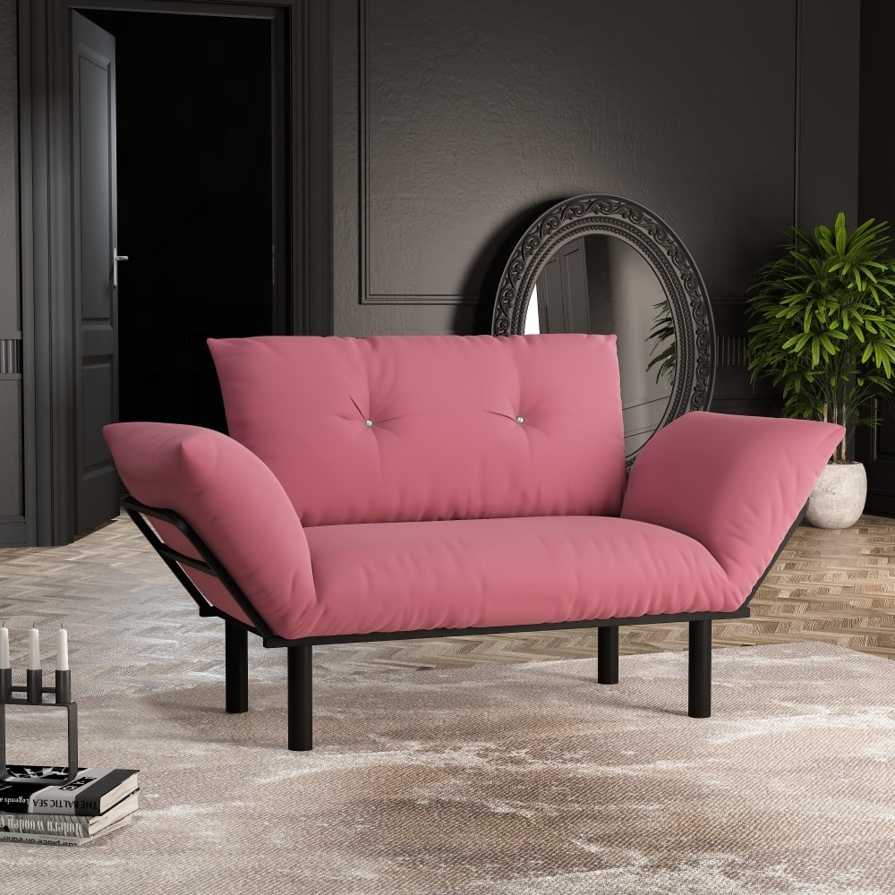 Haydar Extra-wide Modern Loveseat with Metal Legs