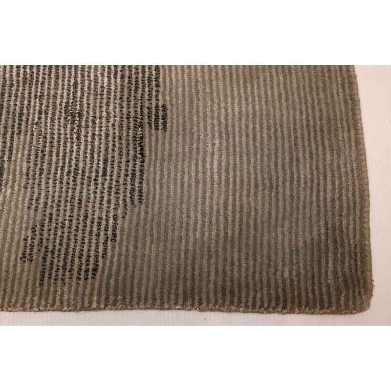 ECARPETGALLERY Hand Loomed Loreto Olive Viscose, Wool Rug - 5'3 x 7'4