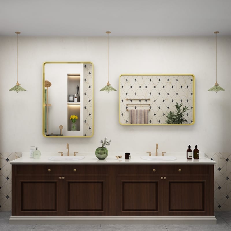 Aluminum alloy Framed Tempered Glass Wall Bathroom Vanity Mirror