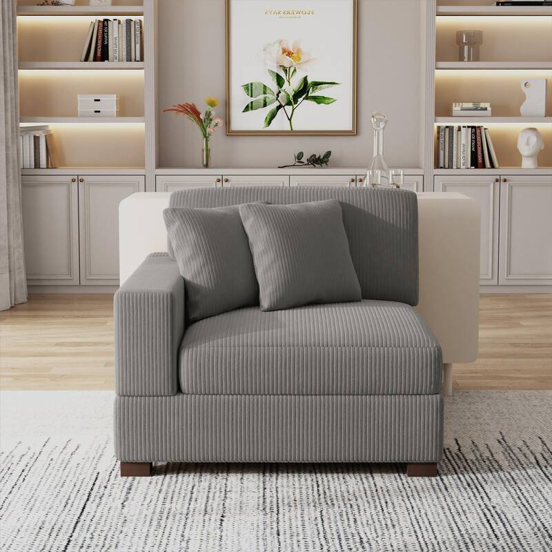 Corduroy Armchair Sofa Corner Chairs With Pillows