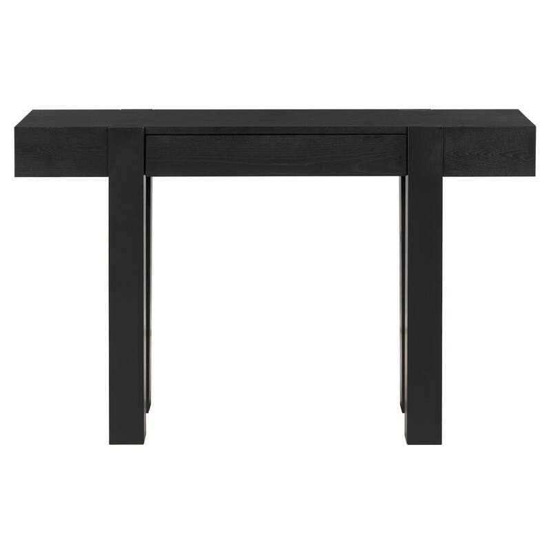 Modern 47.2" Wooden Console Table with Hidden Drawer and Side Power Outlet for Entryway or Living Room