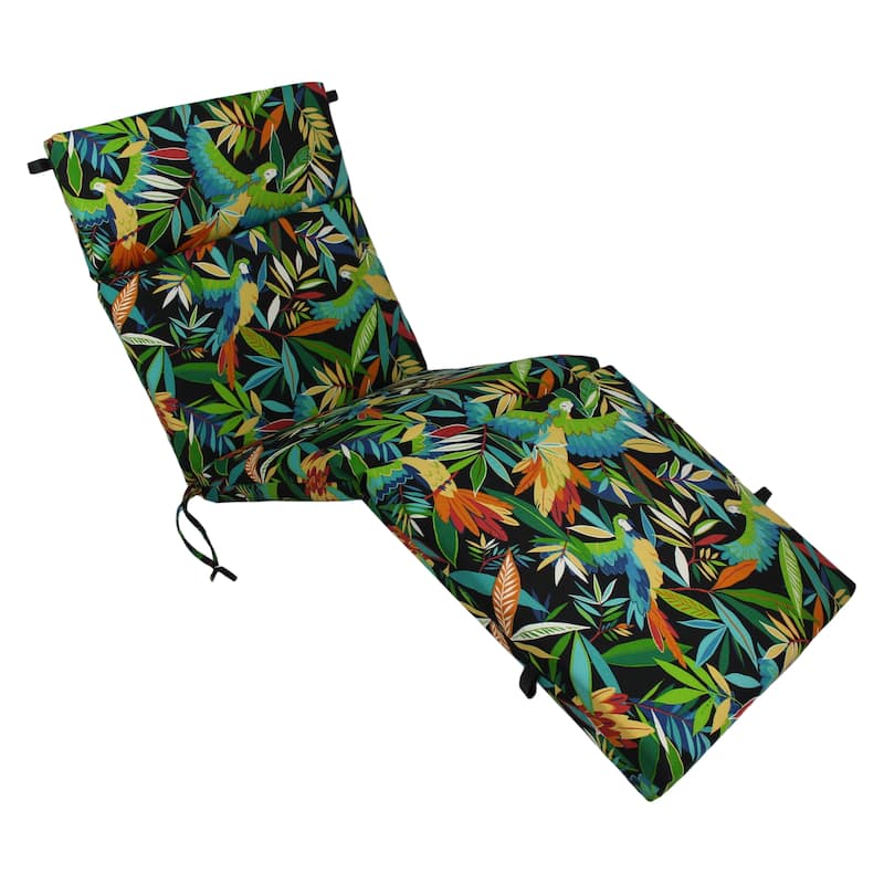 72-inch by 24-inch Outdoor Chaise Lounge Cushion - 72" x 24" - Tucuman Ebony