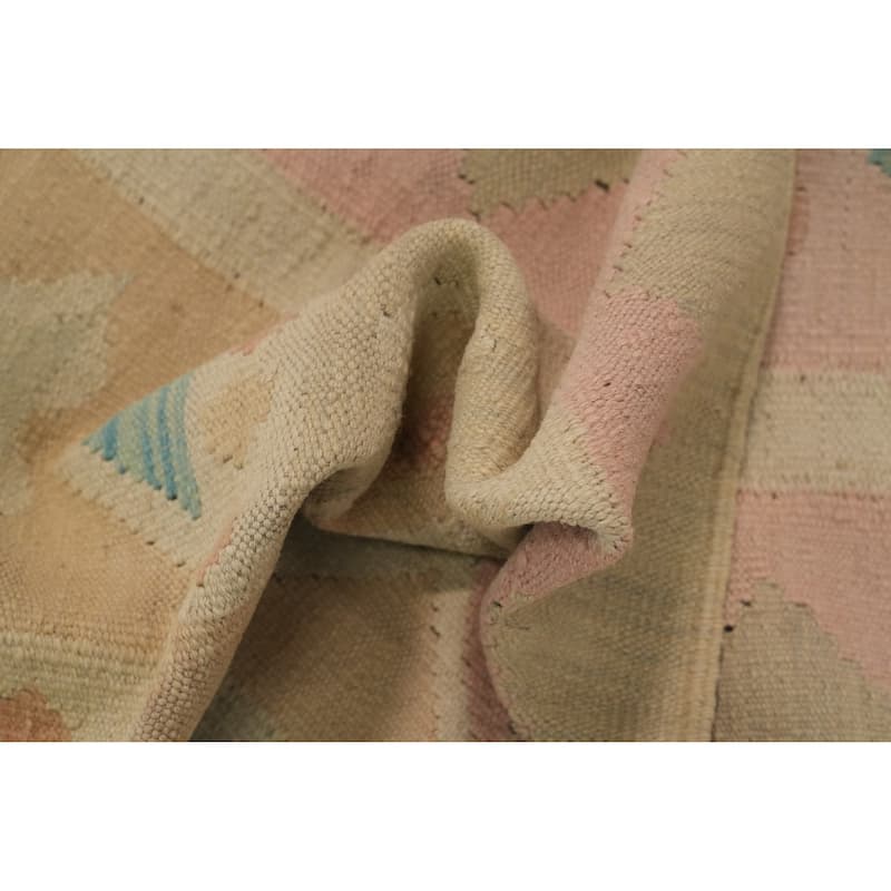 Hand Woven Southwestern Wool Blue Multi-Colored Area Rug - 6' 2'' X 4' 1''