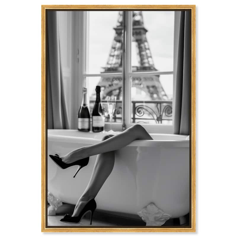 Bathtub Sit Back Glam Canvas by Art Remedy - Gold - 16" x 24"