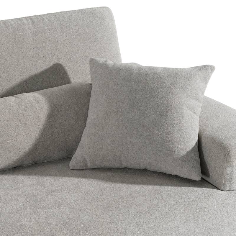 Divani Casa Loki Modern Grey Fabric 3-Seat Sofa