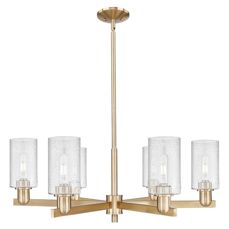 Innovations Lighting Endless Possibilities Arcadia - Clymer - 6 Light 34" Stem Hung Chandelier - Champagne Bronze/Seedy