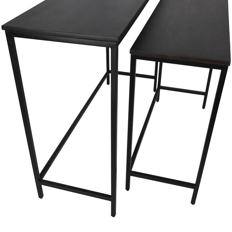 Black Wood & Metal Nesting Tables