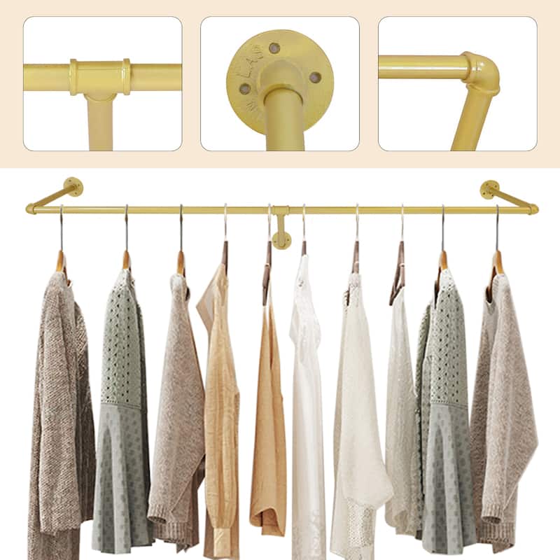 Bella Industrial Pipe Gold Iron Clothing Rack Wedding Garment Stand ...