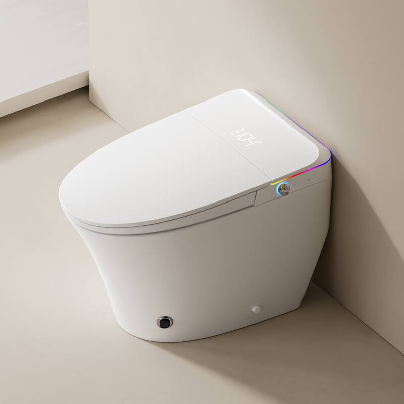 Zarautz Elongated Smart Bidet Toilet Combo with Clean Foam Shield Splash Proof, Heated Seat, Dryer & Foot/Remote Flush