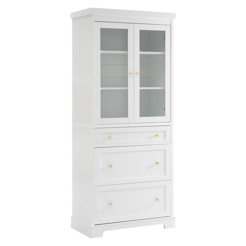 70" Bathroom Storage Cabinet with Adjustable Shelves