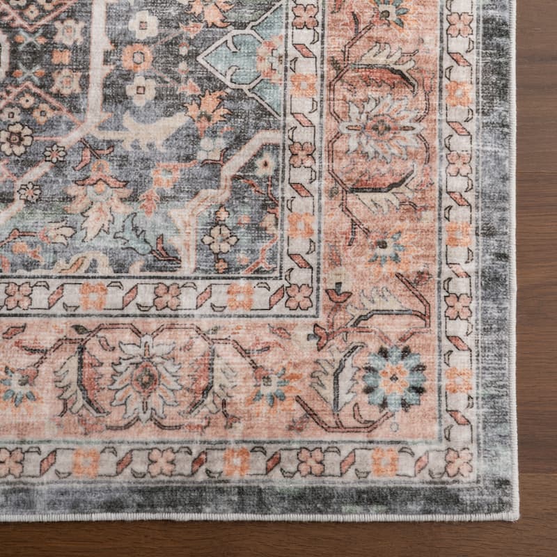 Nuloom Caisyn Bordered Medallion Machine Washable Area Rug