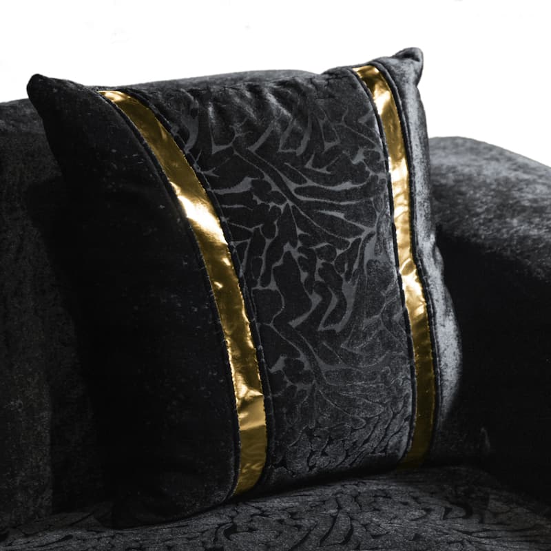 Furniture of America Maxine Glam Solid Wood Sofa with Accent Pillows