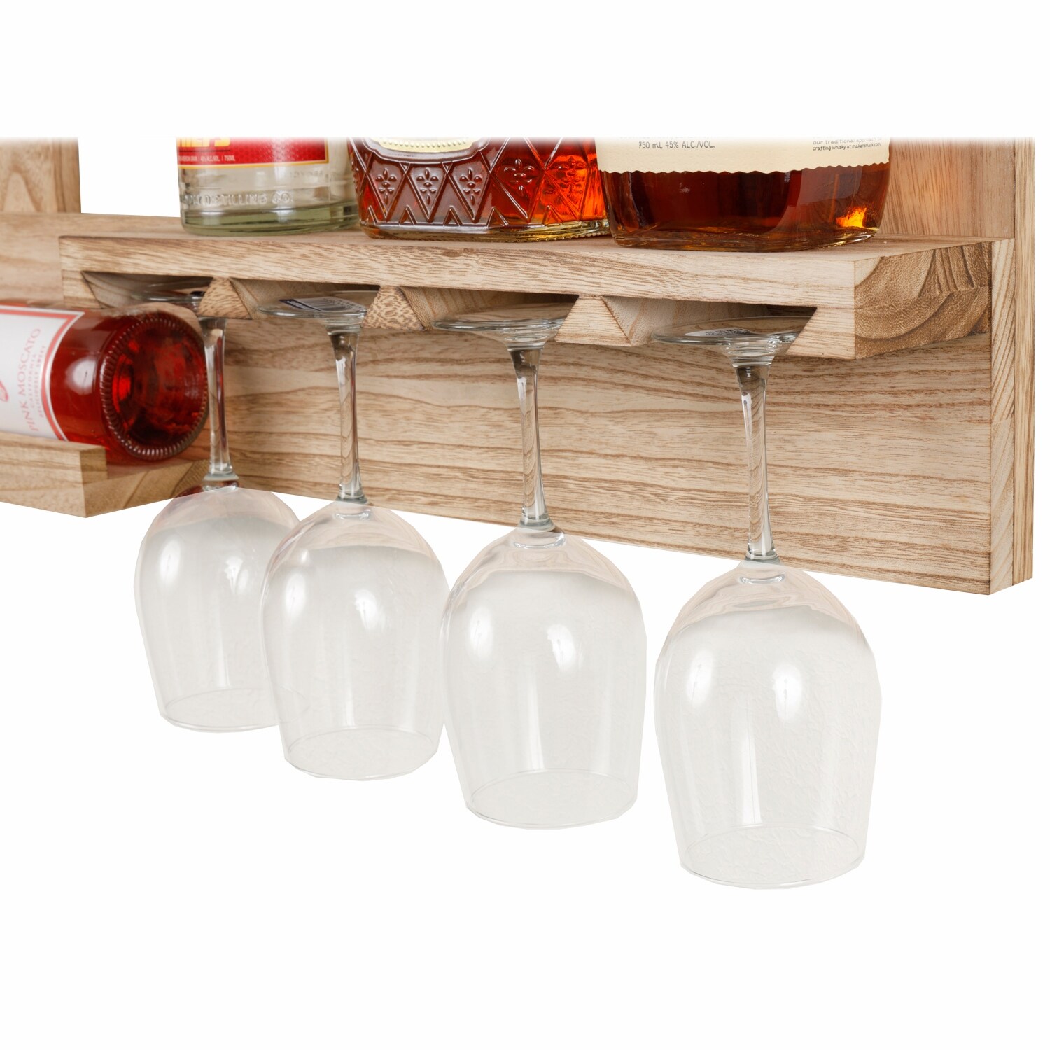 OS Home and Office Furniture Model Solid Wood Wall Mounted Wine and  Stemware Display Cabinet Overstock 32433799