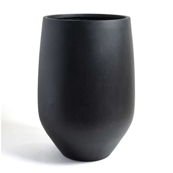 slide 2 of 11, DreamPatio Garden Grove 1-Piece Fiberstone Planter H19"xD13" - DottedBlack