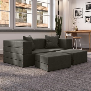 Jaxx Zipline Convertible Queen-size Sleeper Loveseat and