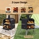 preview thumbnail 2 of 8, 2-Layer Outdoor Pizza Oven Wood Fired Pizza Maker Outside Pizza Grill for Camping - 16 inch