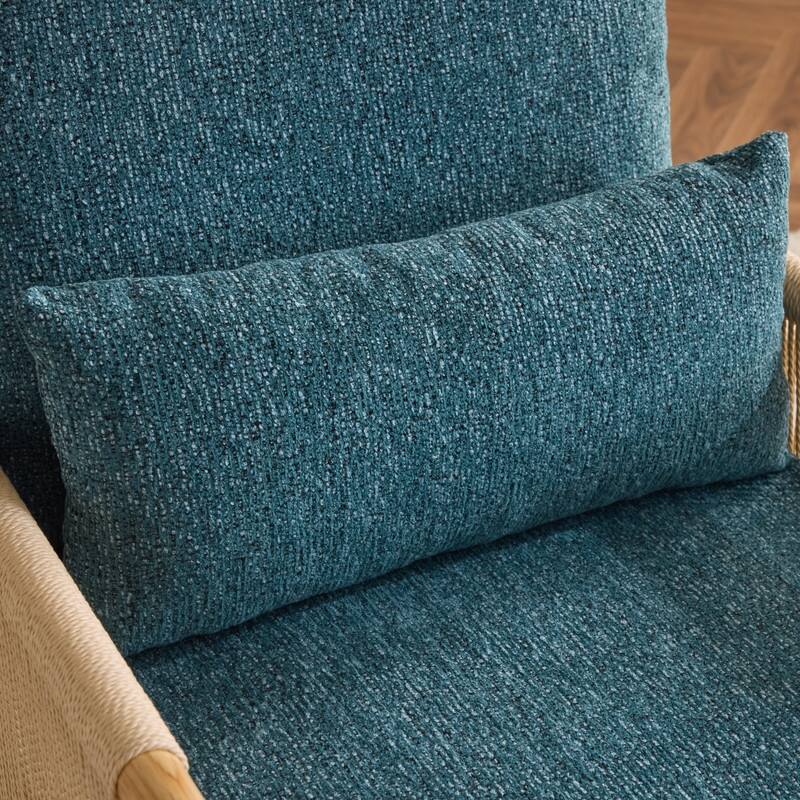 Chenille Accent Chair with Pillow