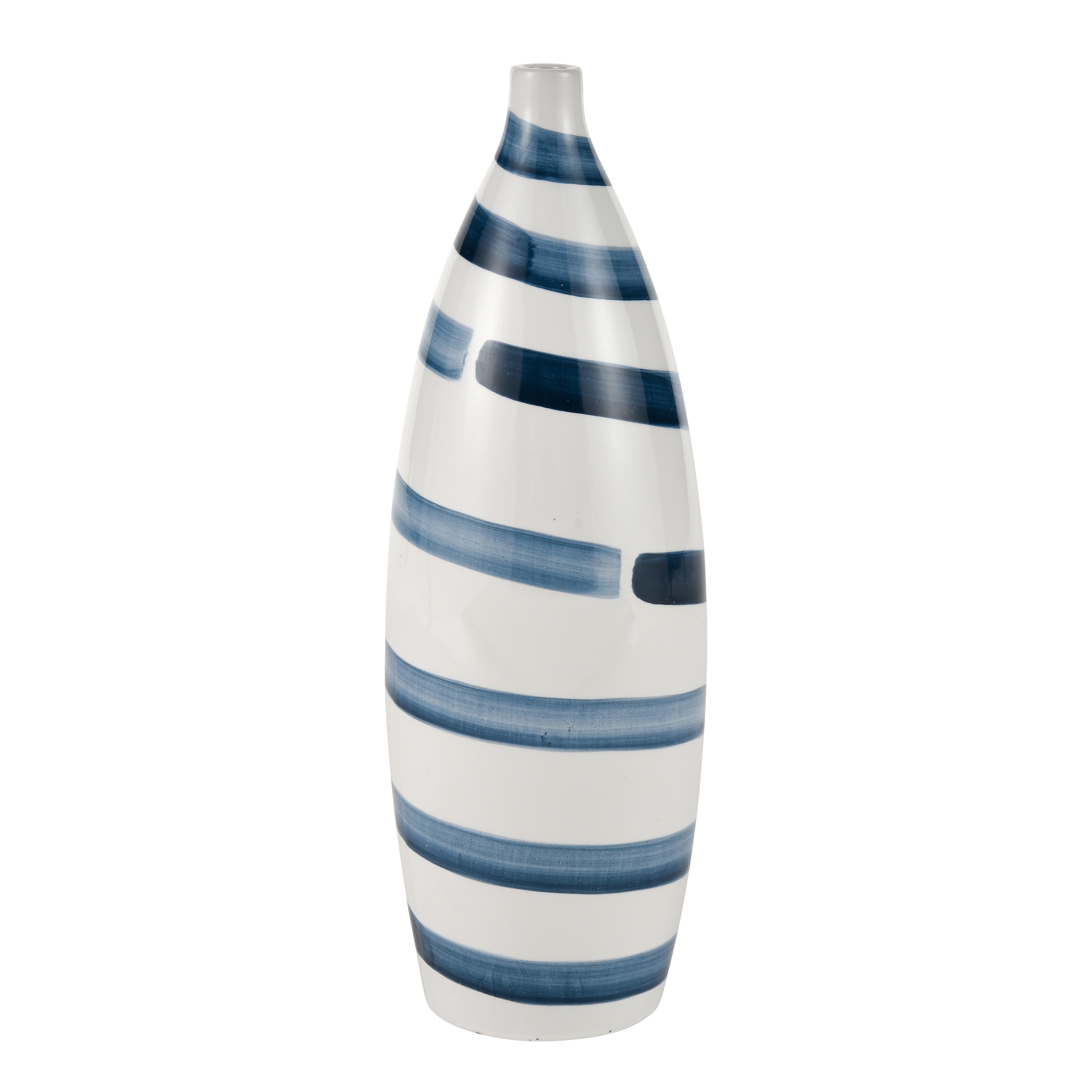 Atlas Indaal White and Blue Earthenware Vase