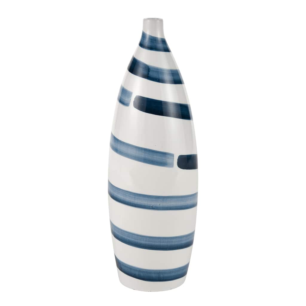 Atlas Indaal White and Blue Earthenware Vase