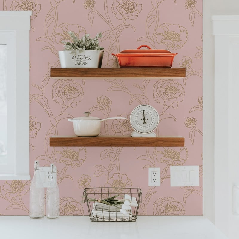 Peonies Removable Peel and Stick Wallpaper