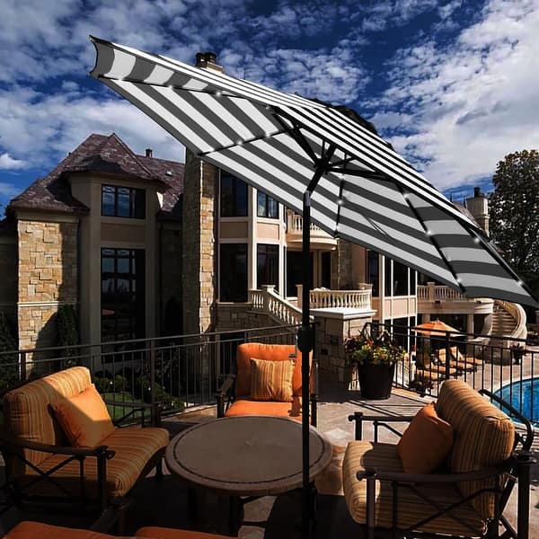 Shop Black Friday Deals On Maypex 9 Foot Solar Led Lighted Patio Umbrella Overstock 29406832