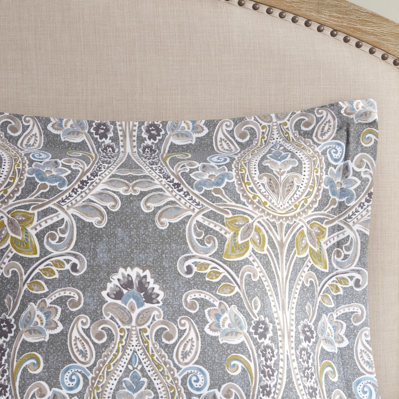 Harbor House Hallie 6-piece Grey Damask Pattern Cotton Comforter Set