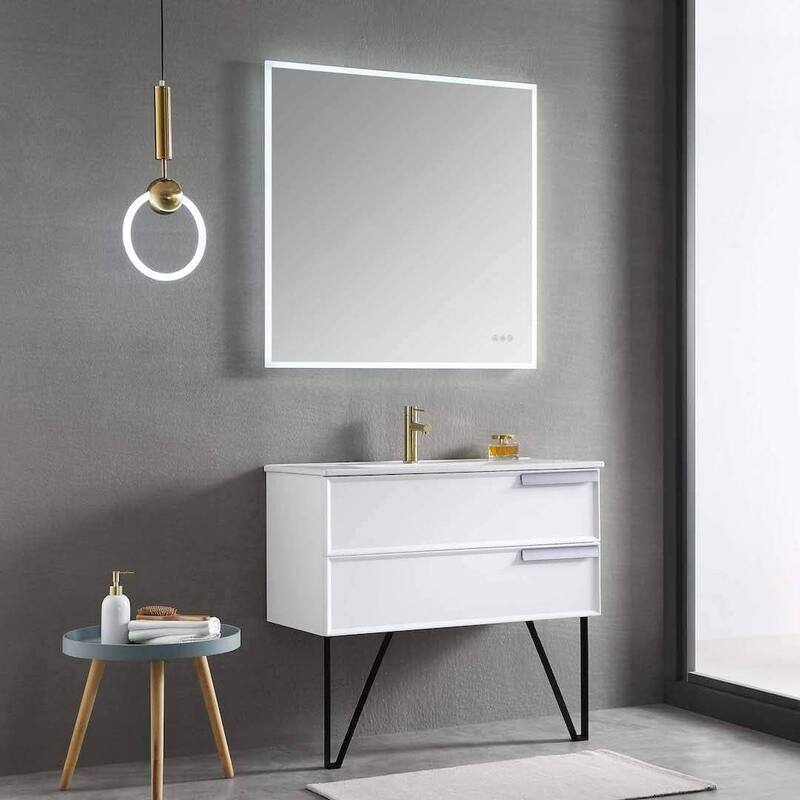 Blossom 36" Wall-Mounted Bathroom Vanity with Ceramic Sink