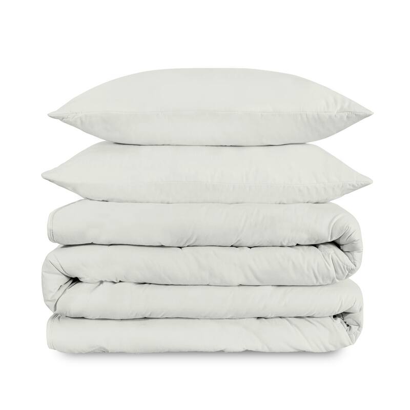 Purity Home Percale 3 Piece Duvet Cover Set