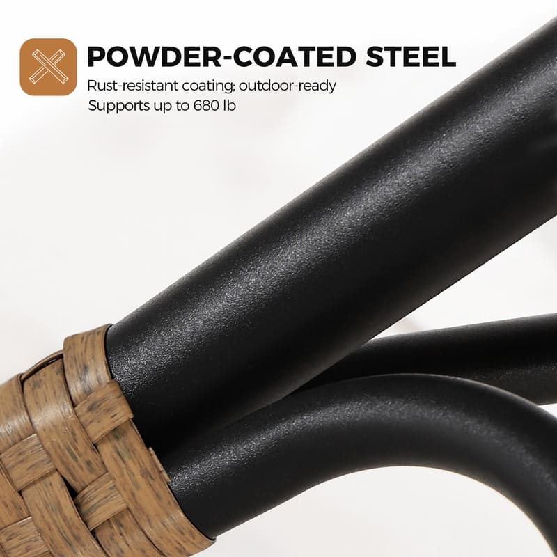 FINCATI 2-Person Indoor/Outdoor Wicker Egg Chair Loveseat, 57.1-in Wide, 6.5-in Cushion, 680-lb Capacity