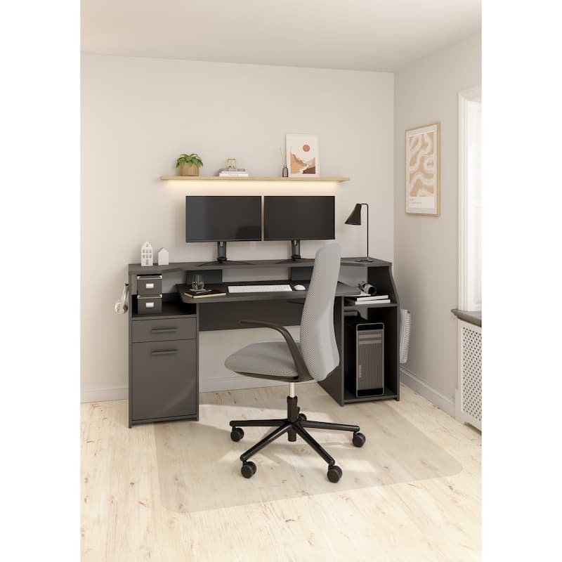 Porch & Den Gaming Desk, Matte Grey