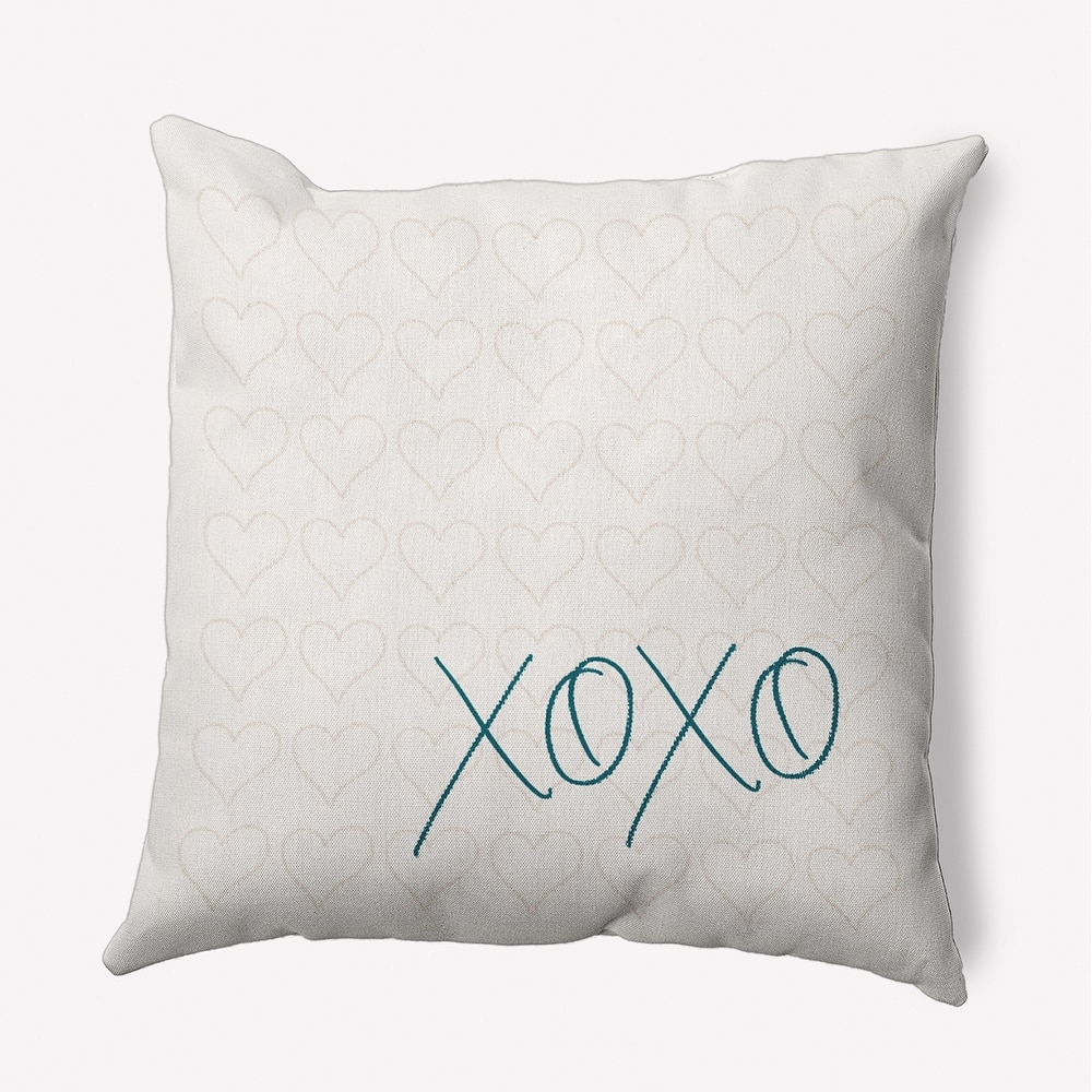XOXO with Hearts Valentine's Day Decorative Indoor Pillow