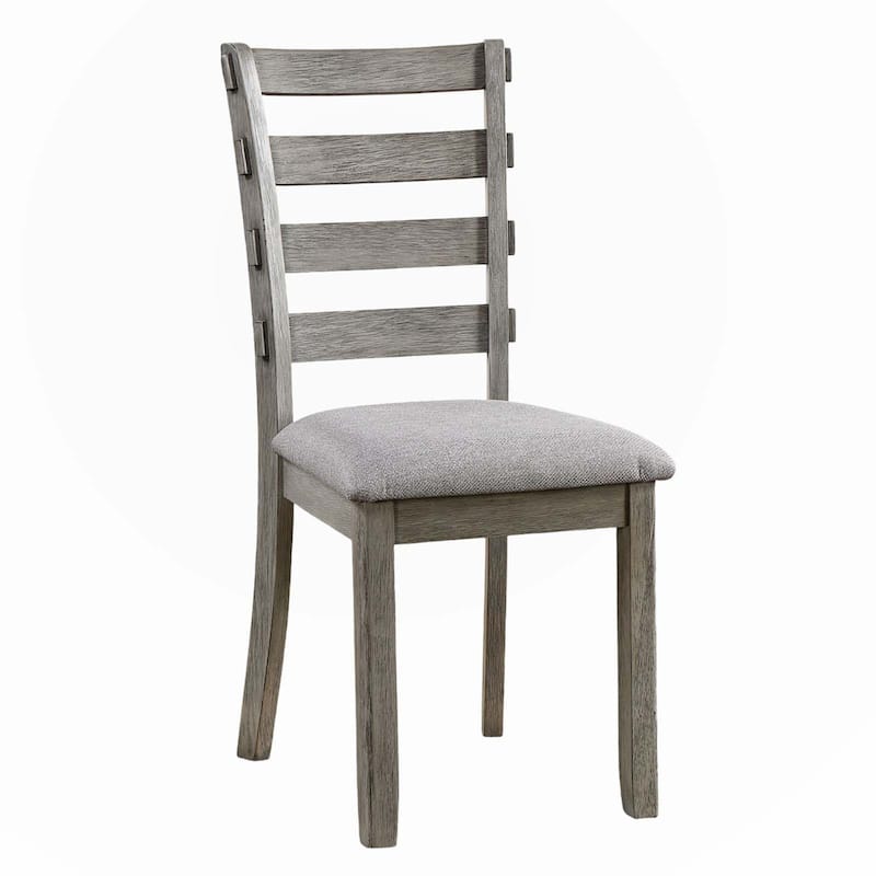 Gray Color Dining Chairs Padded Seat Set of 2pc