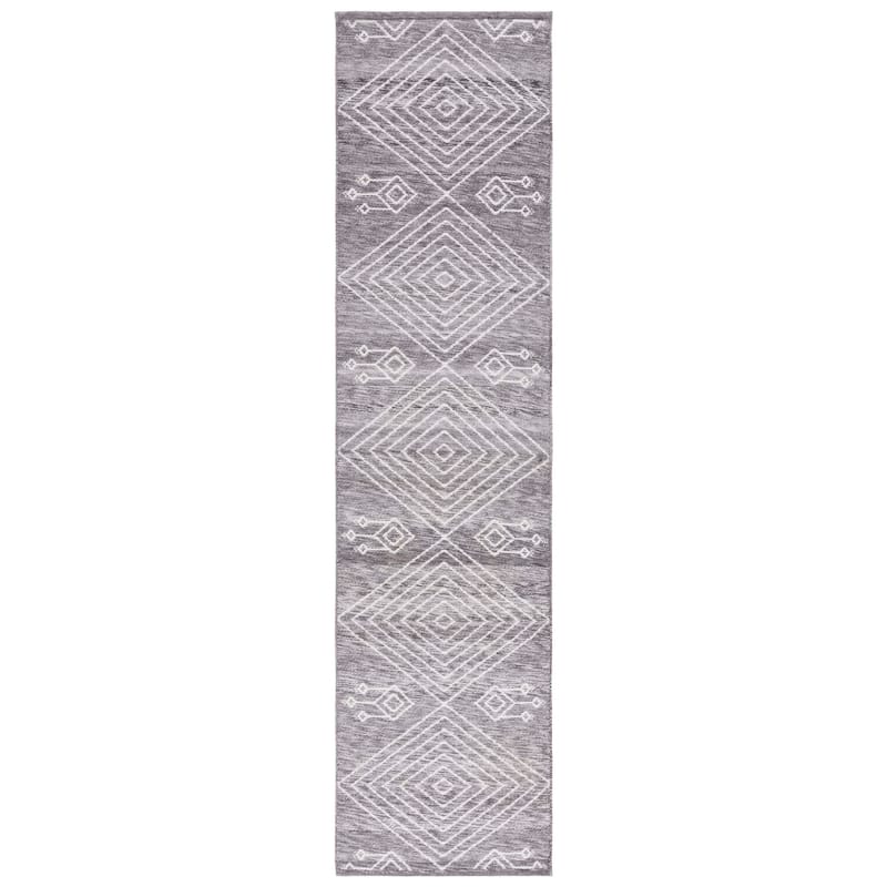 SAFAVIEH Kilim Trina Moroccan Diamond Rug - 2'3" x 9' Runner - Grey/Ivory