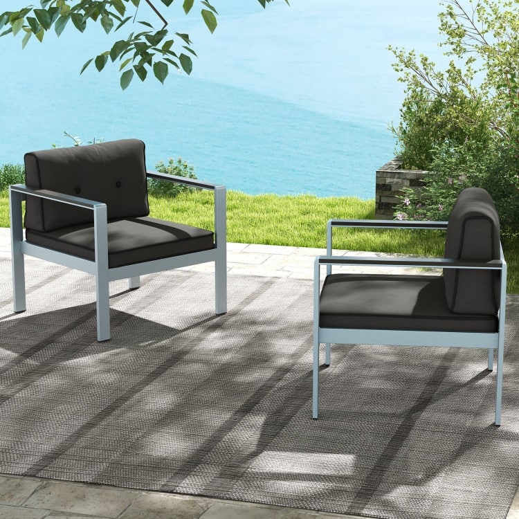 Contemporary Sofa Chair with WPC Armrests and Back Cushions - 30" x 28" x 24.5"