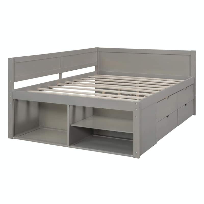 Daybed with Storage Drawers and Shelves