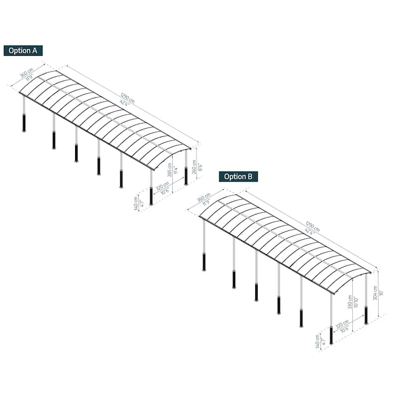 Alpine 12 ft. Gray RV Carport and Boat Shelter