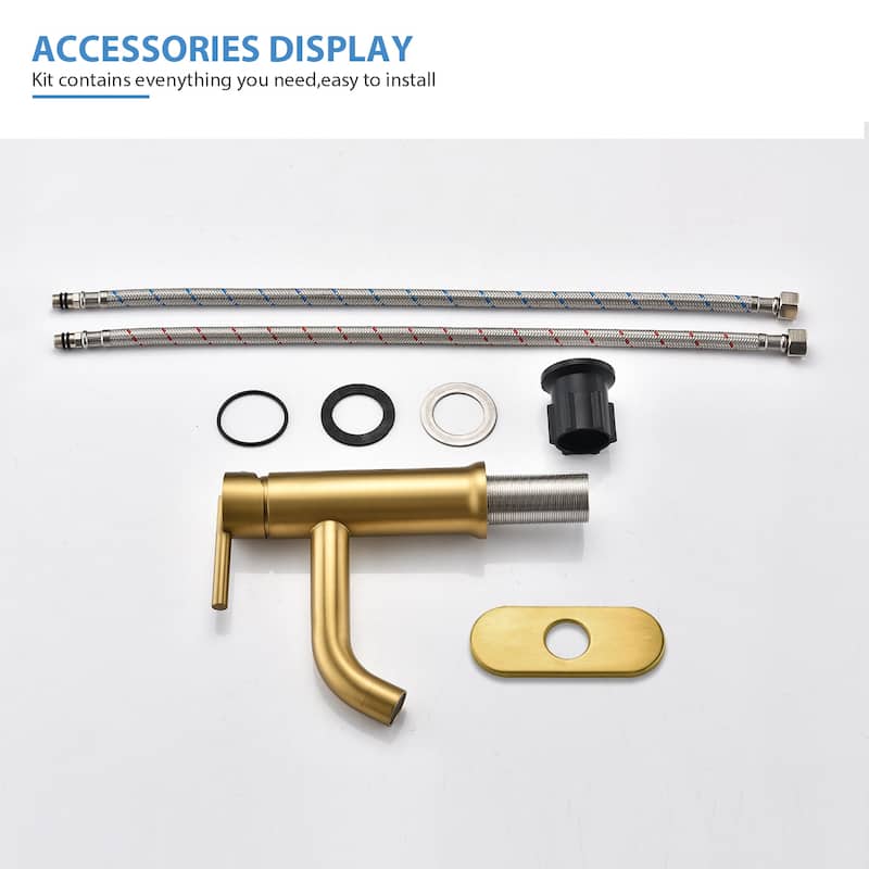 BATHLET Modern Single Handle Bathroom Faucet with Deck Plate