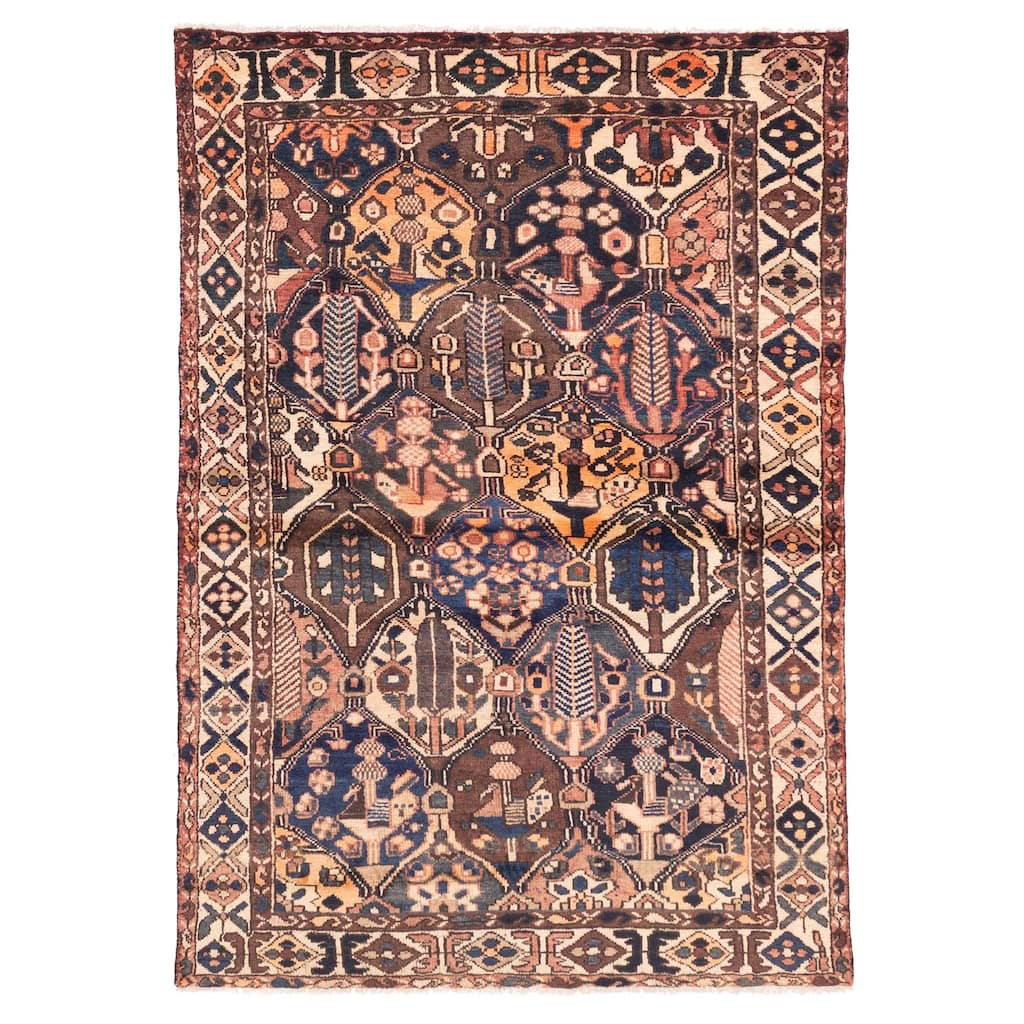 ECARPETGALLERY Hand-knotted Kayseri Vintage Brown Wool Rug - 4'4 x 6'5
