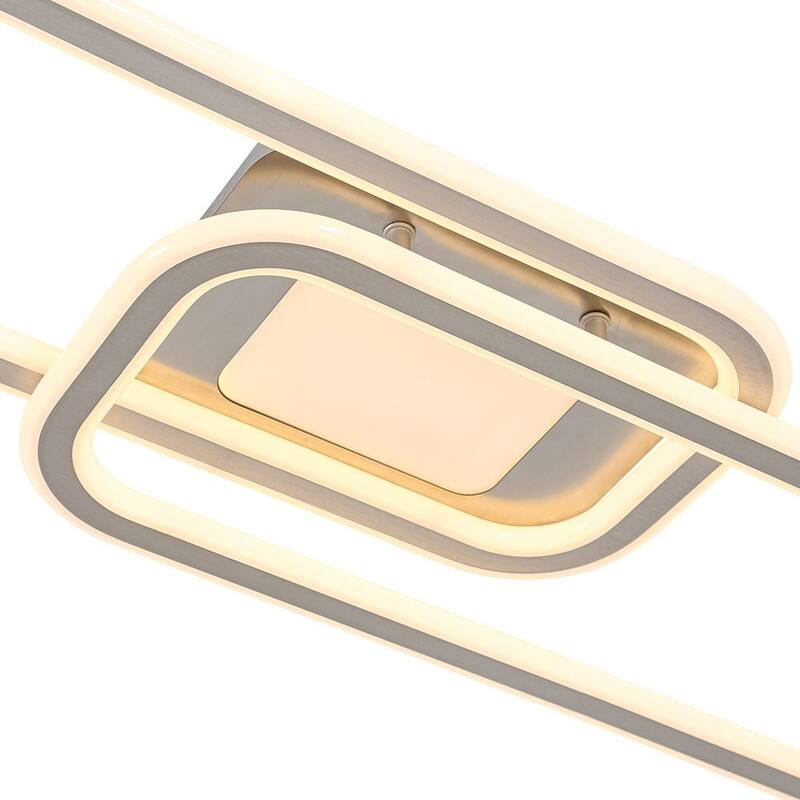 Dimmable LED Dual Oval Ring Long Semi Flush Mount Light 41in