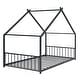 preview thumbnail 4 of 8, 2 Size Metal House Bed with Metal Frame Playhouse Design for Kids