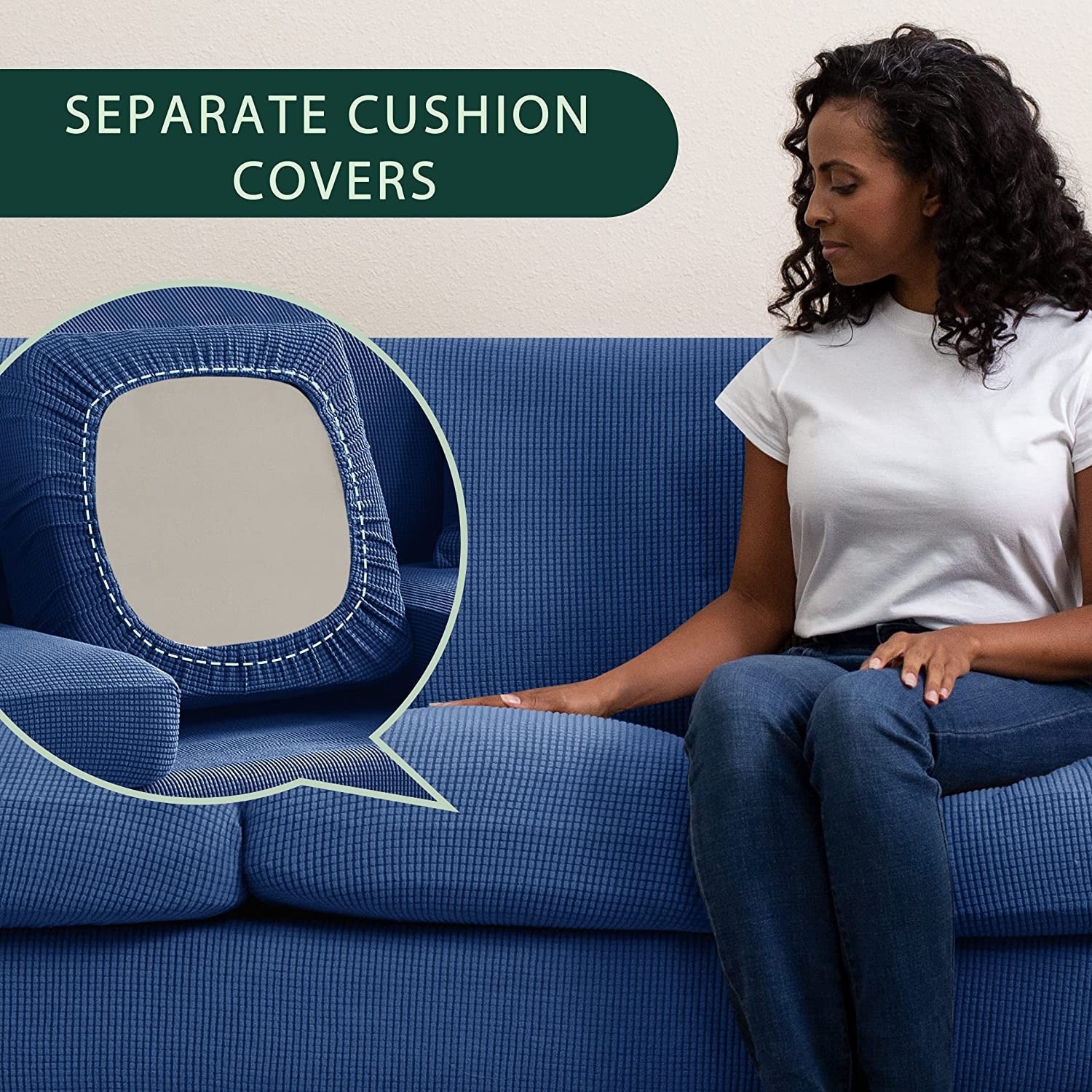 CHUN YI Loveseat Cover with Separate Cushion Slipcover Stretch