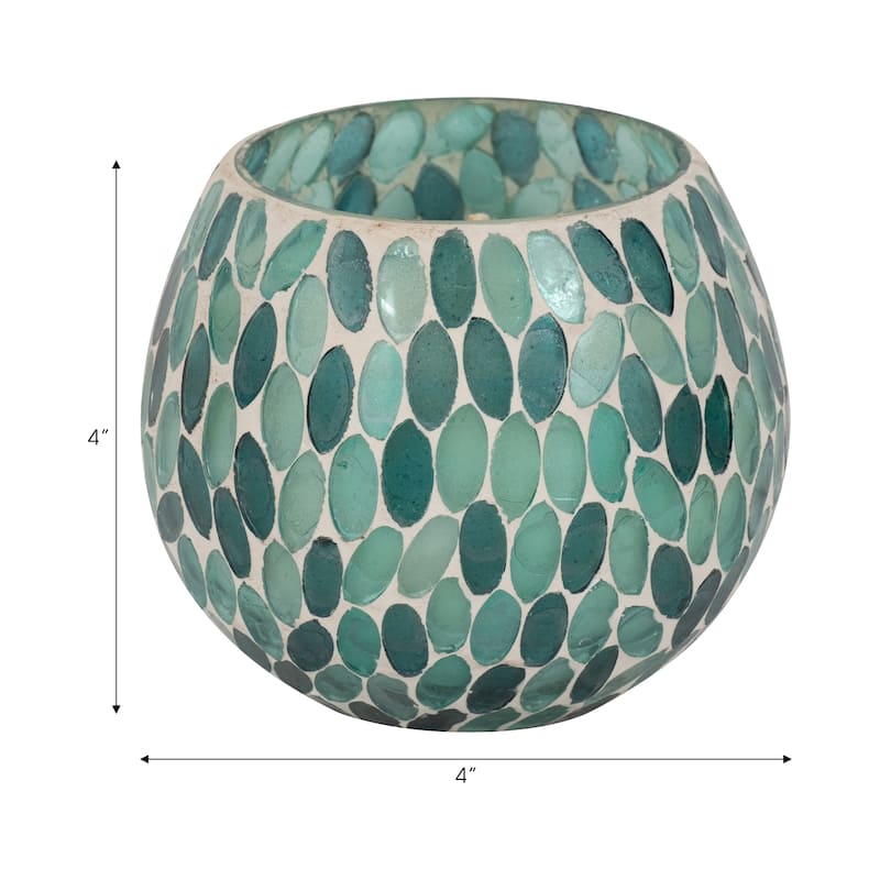 Sagebrook Home 4" Glass Candle Contemporary Glam 11oz Scented Decorative Candle Trendy Home Decor - 4" x 4" x 4"