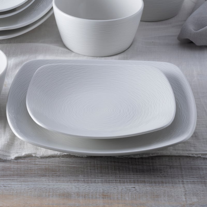 Noritake Colorscapes Swirl 16-Piece Square Dinnerware Set, Service For 4 - White