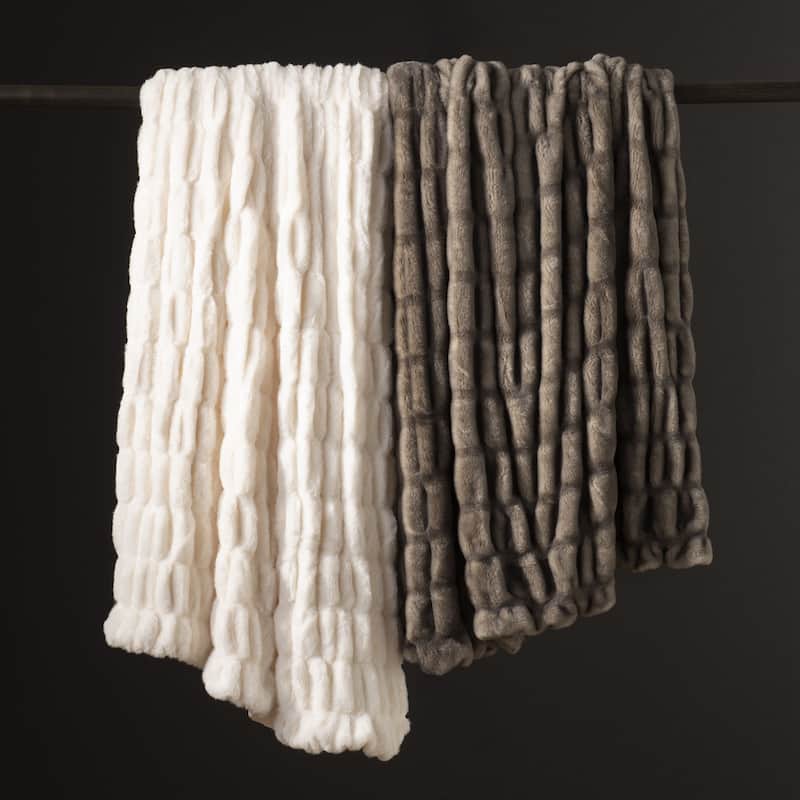 KARL LAGERFELD PARIS Ruched Faux Fur Throw
