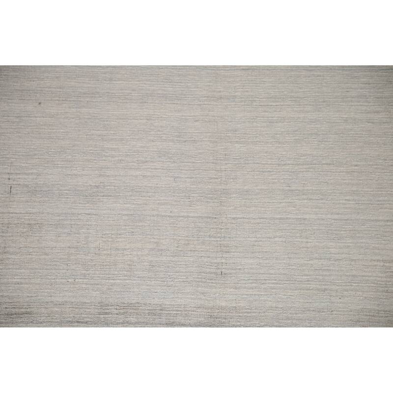 Tribal Gabbeh Indian Area Rug Handmade Beige / Ivory Wool Carpet - 7'9"x 9'8"