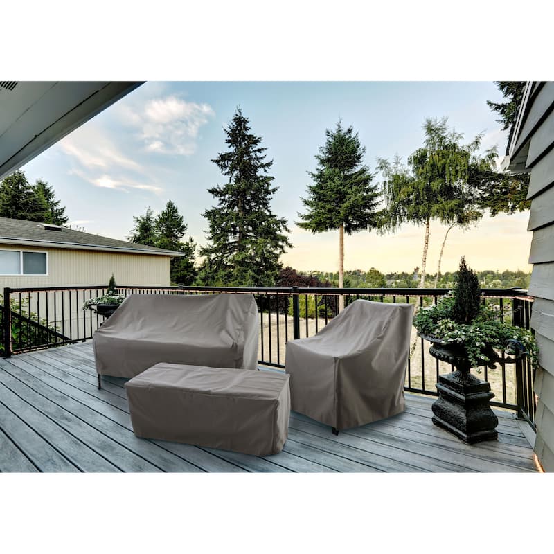 Modern Leisure® Chalet Stackable/High Back Patio Chair Cover, 2-Pack, 27"L x 27"W x 49"H, Beige - One Size