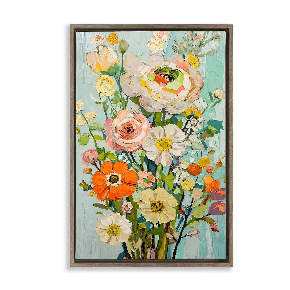 Stupell Flowers On A Whim Framed Floater Canvas Wall Art Design By Franklyn Gregory